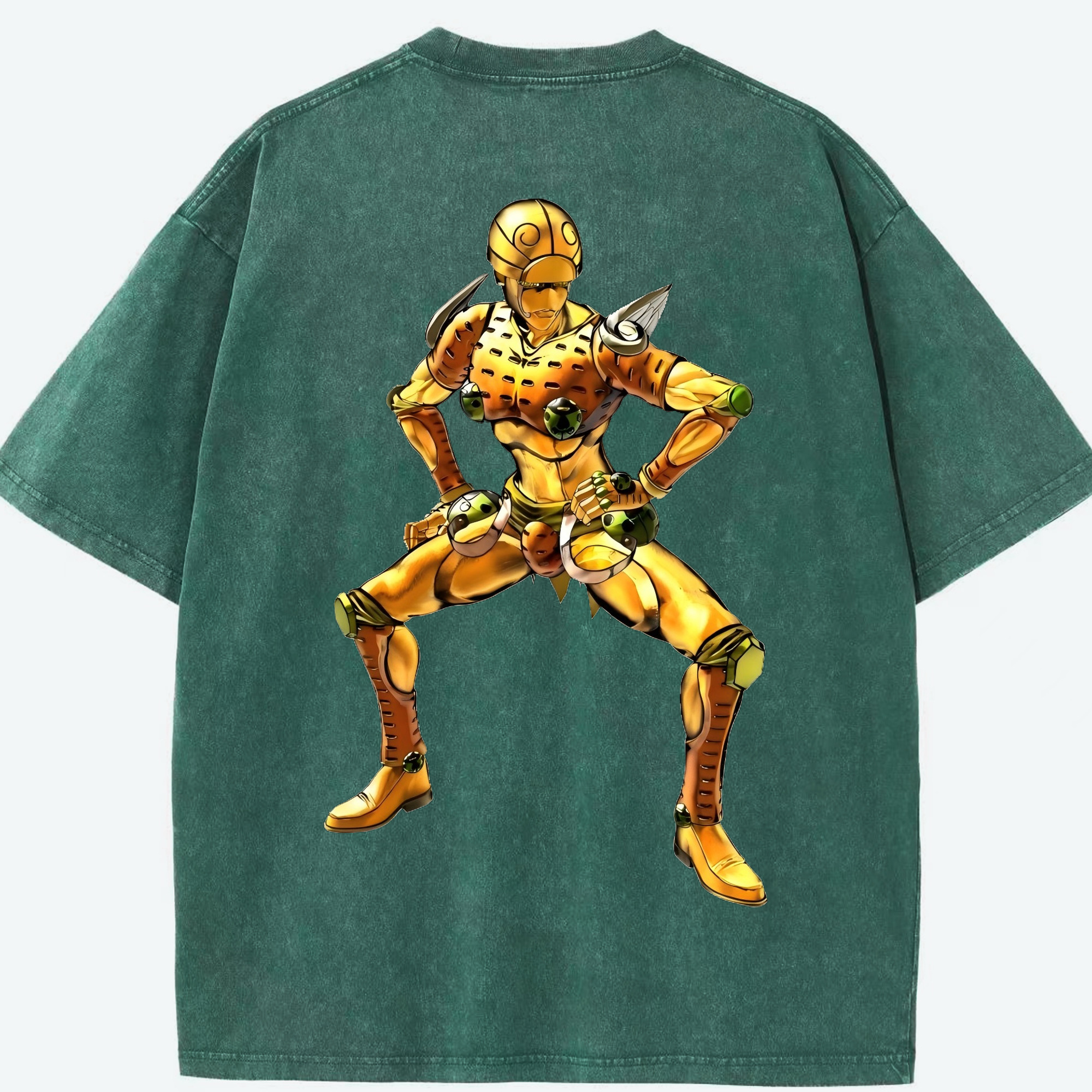 （画像用） ジョジョの奇妙な冒険 ジョルノ?ジョバァーナ JoJo's Bizarre Adventure Giorno Giovanna 綿100% ヴィンテージ風 半袖Tシャツ（背面プリント）